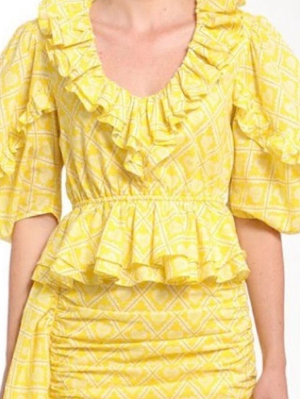 RHODE Venus Top in Love Lockdown Yellow Size 4 Cotton